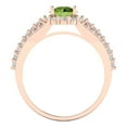 thumbnail image 4 of Halo Engagement Ring for Women - 1.83ct Natural Peridot in 18K Rose Gold Promise Ring, 4 of 6