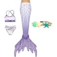 thumbnail image 1 of 4PCS Mermaid Tails for Swimming for Girls Kids Mermaid Swimsuit Costume Princess Bikini Set Bathing Suits High quality, 1 of 5