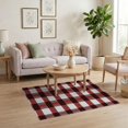 thumbnail image 3 of ODIKA 4'x6' Washable Area Rug Stain Resistant, Low Pile, Easy Care Buffalo Plaid Gingham Check With Country Farmhouse Tartan Motif for Dorm Room, Small Living, 3 of 7