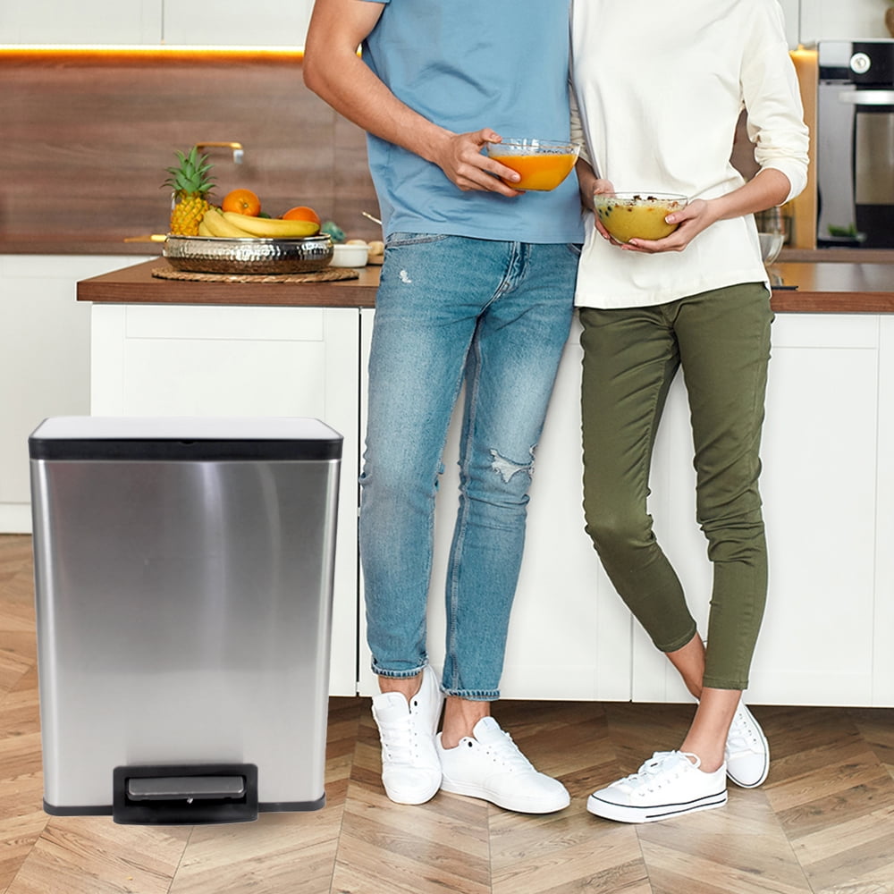 Dropship Better Homes & Gardens 13.2 Gallon Slim Trash Can, Stainless Steel  Kitchen Step Trash Can to Sell Online at a Lower Price