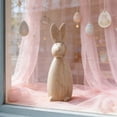 thumbnail image 6 of Bunny Tabletop Decor, Wood Rabbit Ornaments for Easter & Spring Centerpieces, Tiered Tray, Mantel. Farmhouse Birthday, Home Office Gift., 6 of 8