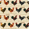 thumbnail image 6 of HAOXIT Vintage Rooster Village Chicken Elastic Edged Fitted Round Tablecloth, Waterproof Oil Proof Polyester Table Cloth Decorative Fabric Table Cover for Dining Table 31-35, 6 of 8
