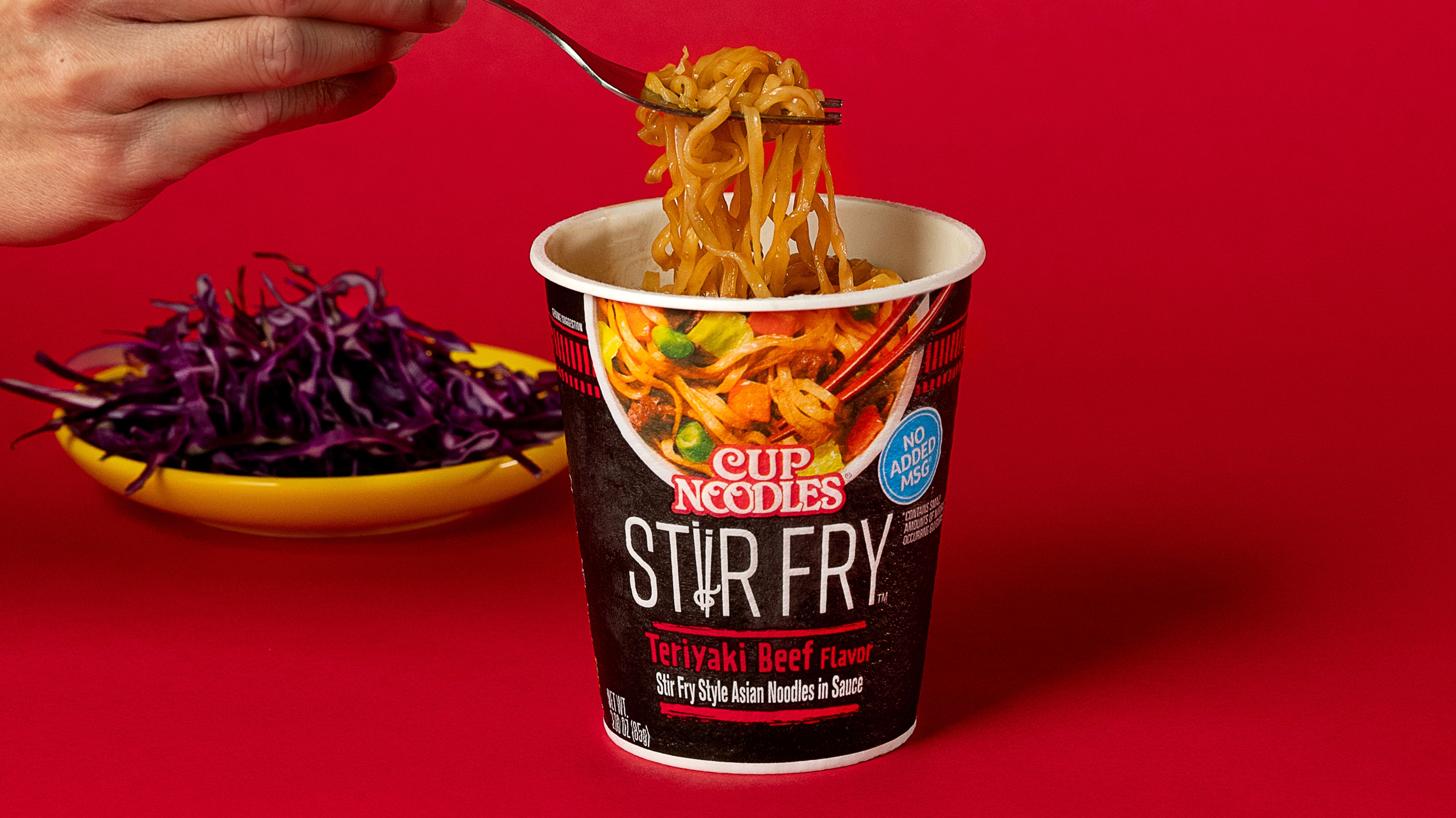 Nissin Foods Cup Noodles Stir Fry Ramen Noodles Teriyaki Beef Flavor 3.0 oz (Pack 8)