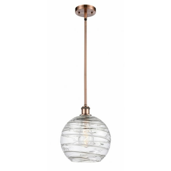 Innovations 516-1S-AC-G1213-10-LED Large Deco Swirl 1 Light Pendant part of the Ballston Collection, Antique Copper