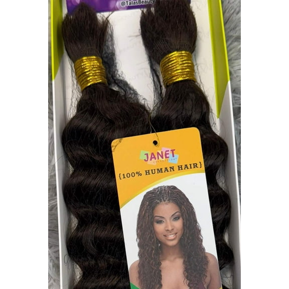 JANET COLLECTION – New Deep Bulk 100% Human Hair Braid – Crochet Braid – REMY Hair – Extension – Human Hair