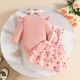 thumbnail image 5 of THDHVS Newborn Girl Outfits,Girls' Clothing Sets,Plaid Bow Overalls Set with Flutter Sleeve Top and Headband for Baby Girl Spring Style 9-12 Months, 5 of 9