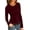Burgundy, variant on Womens Ribbed Crewneck Long Sleeve Shirts Slim Fit Basic Tunic Tops Tees