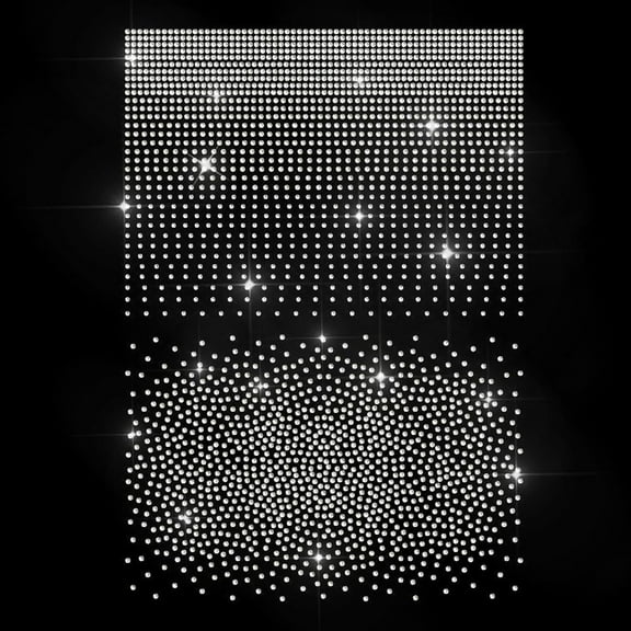 Gradient Style Rhinestone Iron on Transfer Dense Sparse Heat Transfer Decal Intensive Layering Hot-fix Rhinestone Transfers Star Diamond Iron on Stickers for Shirts Bags Hats Jacket Jeans Colorful