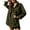 Green, variant on Women's Denim Jacket V Neck Design Long Sleeve Casual Stylish Outerwear for Daily Comfort L Size Brown