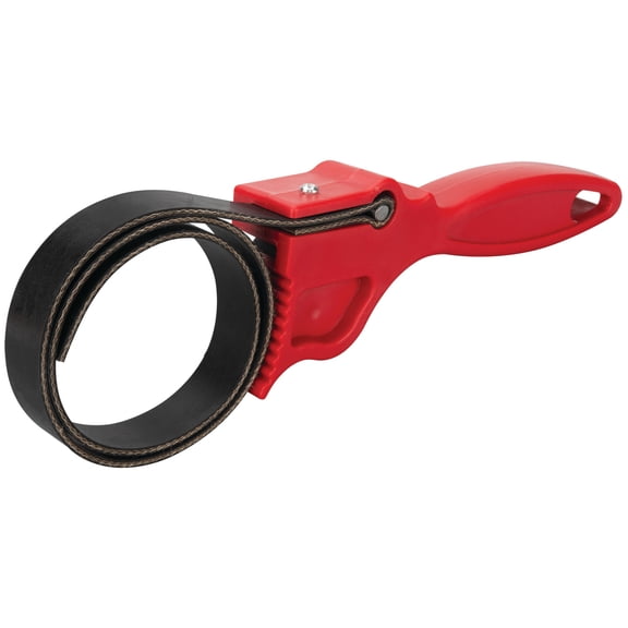 Performance Tool W2155 Adjustable Rubber Strap Wrench - Oil Filter Wrench, Pipe Fittings, Jar Opener, Red/Black
