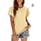 thumbnail image 4 of Camiseta de mujer Qarigey con volantes color sólido Amarillo S, 4 of 6