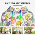 thumbnail image 4 of Lsque Colorful Pattern With Cute Chameleons Pattern Casual Women's Hoodie,Hooded Sweatshirt with Kangaroo Pocket,Pullover Hoodie with Eye-catching Drawstrings-XX-Large, 4 of 7