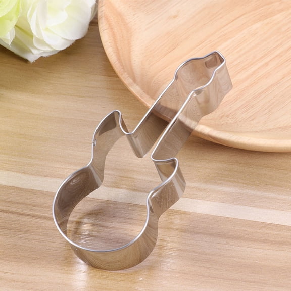 GOOHOCHY 4-Piece Stainless Steel Guitar Cookie Cutters Set for Baking, Biscuit Molds, and Home Kitchen Use