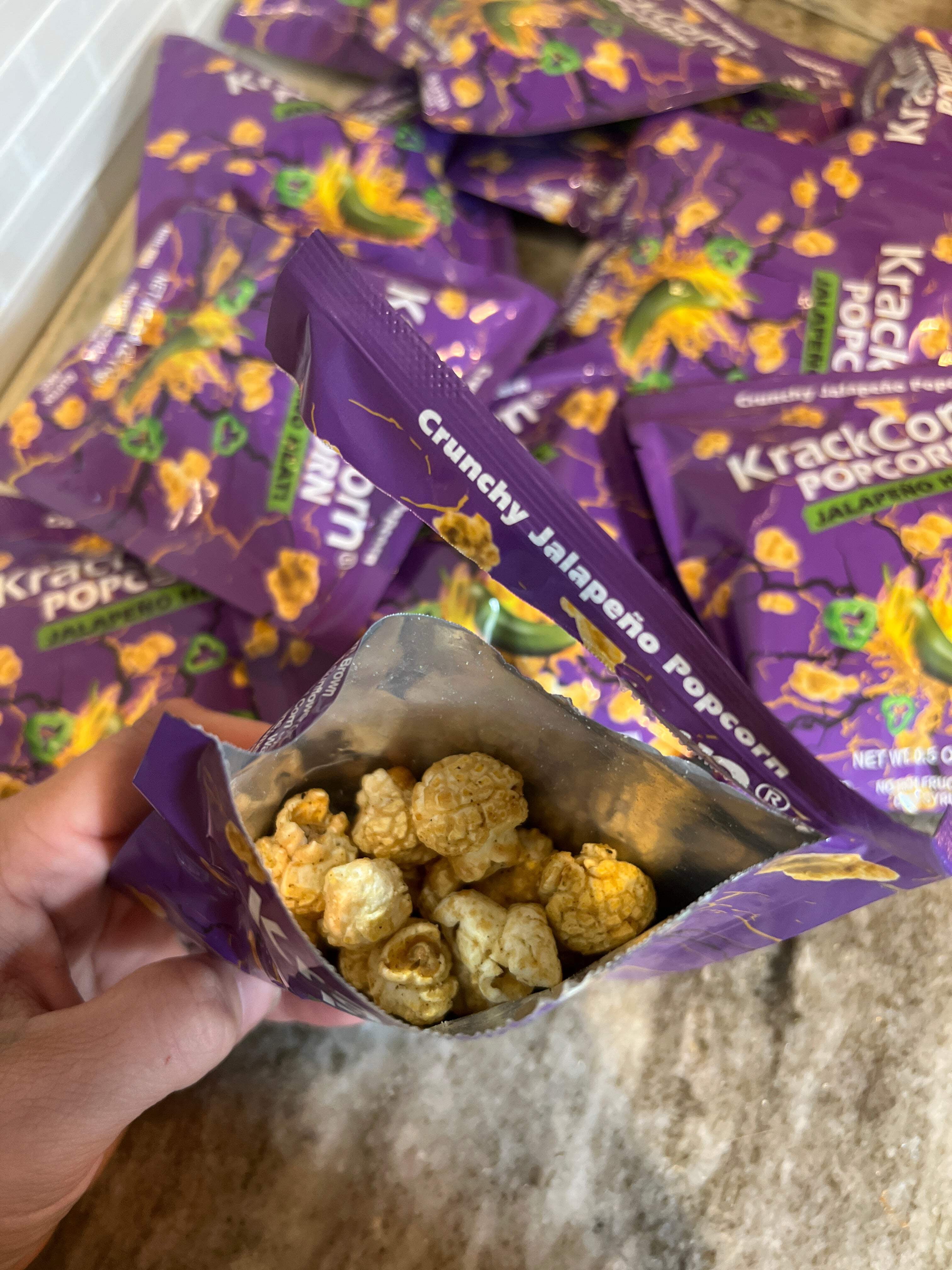 KrackCorn® Popcorn 1.25oz Jalapeno Heat Snack Size - 12 pack