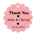 thumbnail image 1 of 100 PCS Personalized Thank You Hang Tags Custom Wedding Party Favors Round Scallop Edges Gift Paper Tags, 1 of 1