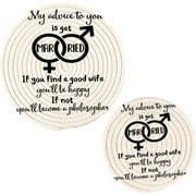 Marriage Proposal Quotes Potholders Set Trivets Set 100% Pure Cotton Thread Weave Hot Pot Holders Set of 2, Stylish Coasters, Hot Pads, Hot Mats,Spoon Rest For Cooking and Baking
