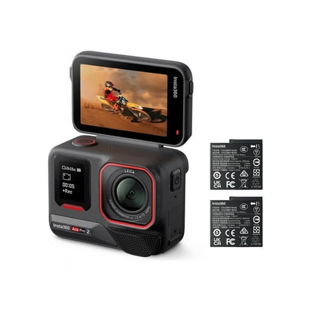 Insta360 Ace Pro 2 - Dual Battery Standard Bundle - action camera - 8K / 30 fps - Leica - Bluetooth, Wi-Fi - underwater up to 39.4 ft - black