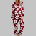 thumbnail image 2 of Feancey Women's Christmas Pj Sets Long Sleeve Round Neck Tops Wide Leg Pant Lounge Pajama Set Funny Holiday Print Sleepwear 2 Piece Multicolor XXL, 2 of 7
