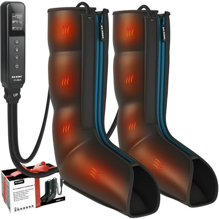 Leg Compression Boots Massager with Heat, FITKING Massager for Foot and Calf Recovery , Upgraded Leg Massager for Blood Circulation FSA/HSA Eligible