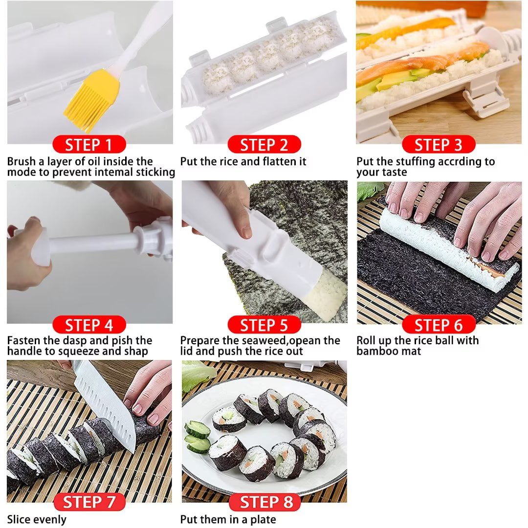 Kitchen Master Sushi Maker: Easy DIY Sushi Tool With Bazooka, Meat Mold &  Accessories Perfect For Japanese Rolled Rice & Bento Boxes. From  Cleanfoot_elitestore, $4