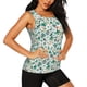 thumbnail image 2 of Balery Floral In Teal Camiseta sin mangas estampada ligera para mujer, tops de entrenamiento sin mangas, camisetas de yoga transpirables de secado rápido.-Large, 2 of 7