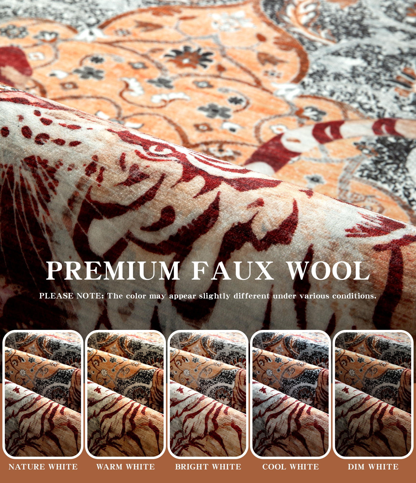 ChakmeOne Area Rugs 9x12 Ft Rugs for Living Room，Animal Print, Machine Washable, Non-Slip Stain Resistant Soft Carpet for Bedroom, Dining Room, Farmhouse, Nursery, Hallway Home Decor
