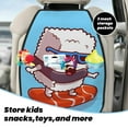 thumbnail image 5 of Fuzoiu Sushi Salmon Surfing Print 2 Pack Kick Mat Back Seat Protector With 3 Storage Pockets, Universal Car Seat Back Organizer For Kids Pets, Waterproof Backseat Protector For Most Car, 5 of 8