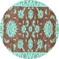 thumbnail image 1 of Ahgly Company Indoor Round Oriental Light Blue Traditional Area Rugs, 5' Round, 1 of 4