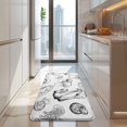 thumbnail image 4 of Black Mushroom Line White Pattern Kitchen Rug Mat,Kitchen Runner Rugs Non Skid Washable,Decorative Kitchen Floor Mats for Kitchen,Sink,Laundry,17"x47.2", 4 of 7