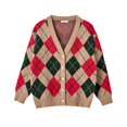thumbnail image 3 of Kaondbfi Sweater Coat for Women, V Neck Knit Cardigan Loose Retro Green Sweater Coat for Fall Winter Stylish Outerwear for Daily & Casual Occasions Women's Winter Coat, 3 of 7