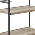 thumbnail image 3 of Vida 38 Inch Serving Bar Cart, Pipe Frame, Locking Casters, Brown, Black- Saltoro Sherpi, 3 of 5