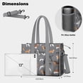 thumbnail image 5 of Teacher Tote Bag,Dalmatian Corgi Bulldog Teacher Utility Tote Bag,Large Work Tote Bags for Women with Multiple Pockets,Top Zipper Closure,13.8x10.6x6.7 Inch, 5 of 5