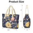 thumbnail image 3 of Tote Bag for Women - Pioneer Flower Shoulder Bag - Large Utility Work Duffle Bag with Zipper Handbag for Travel, Work, Sprots, 3 of 5