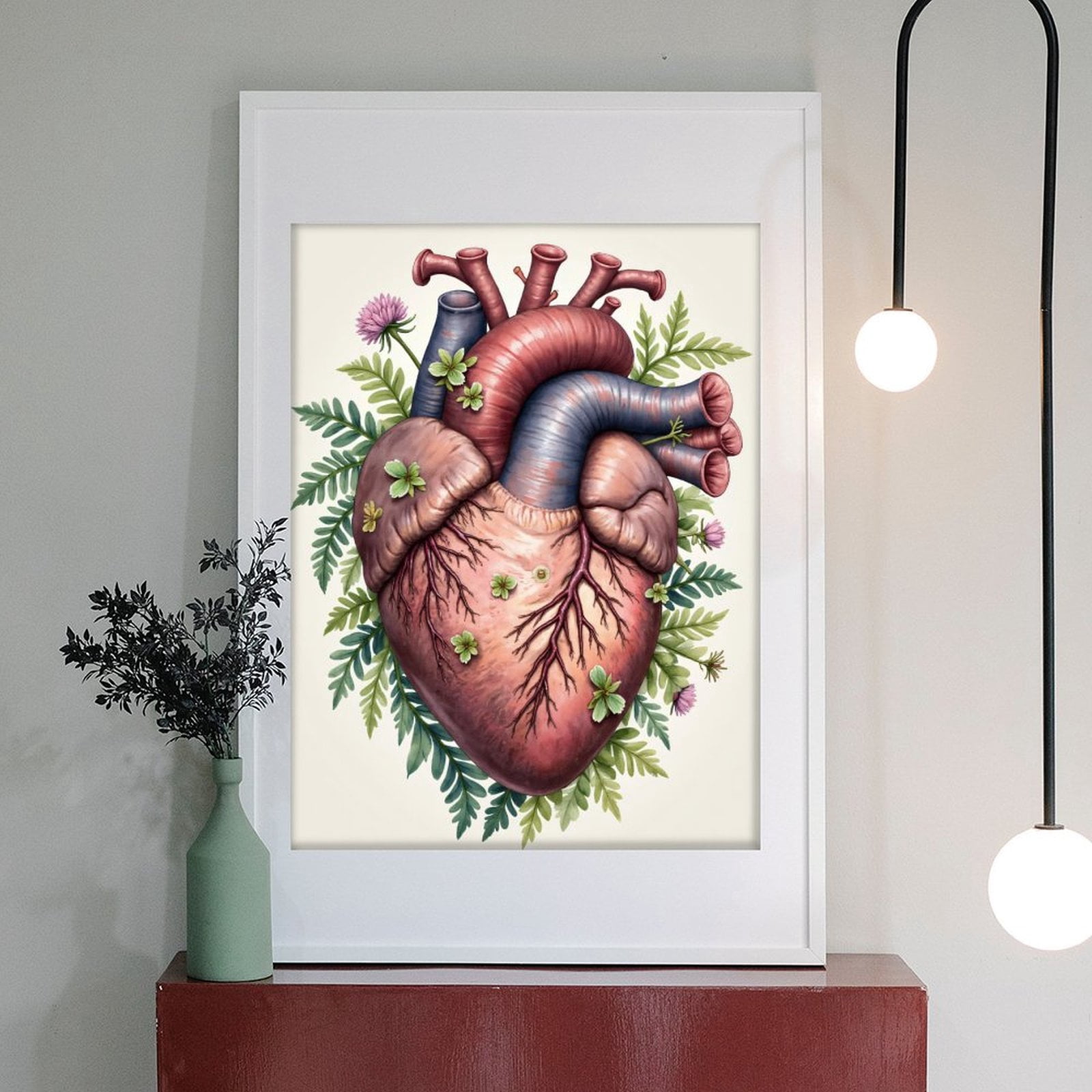 Diamond Art Kits for Adults - 5d Heart Flora Art Vivid Leaves Diamond Painting for Adults, Diamond Art for Adults Beginners, Diamond Painting Kits for Adults for Home Wall Decor