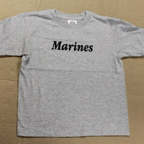 Marines Screen Print Toddler Gray Unisex T-Shirt 5/6