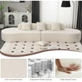 thumbnail image 4 of Tabaray 130" Modular Sectional Sofa Couch, Minimalist Modern Curved Sofa Couch w 3 Pillows, 2 Piece Free Combination, Terry Cloth Fabric Sofa Couch for Living Room Furniture, Salon, Hotel (Beige), 4 of 8