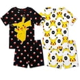 thumbnail image 1 of Conjunto de pijama Pokémon Boys de manga corta y pantalones cortos de 4 piezas, 100% algodón, 1 of 6
