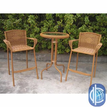 International Caravan Resin Wicker Outdoor 3-piece Bar