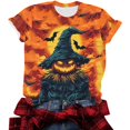 thumbnail image 5 of ClodeEU Women's Halloween Printed T Shirt, Short Sleeved Round Neck Top ,Women's Plus XXXL, 5 of 6