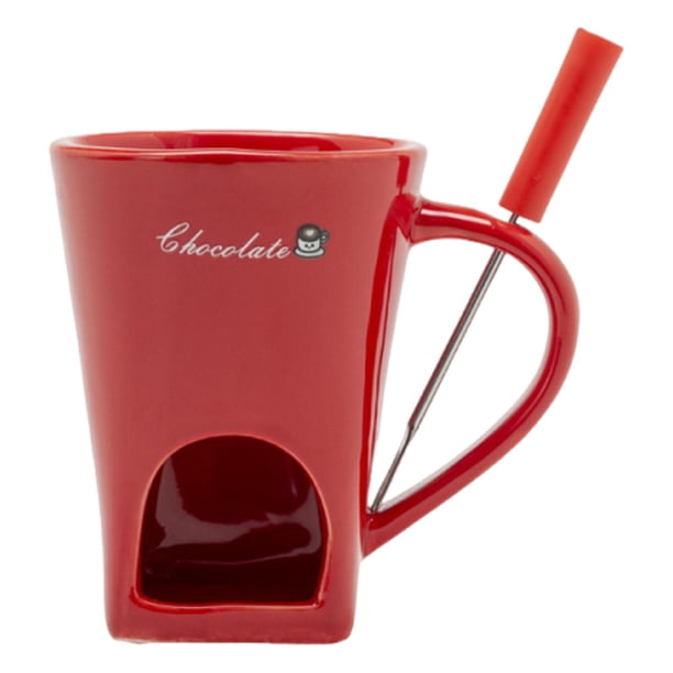 Taza de fondue de chocolate, utensilios de cocina, taza de cerámica para derretir chocolate para postre, caramelo Rojo