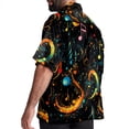 thumbnail image 3 of Note Men's Button Down Hawaiian Print Short Sleeve Casual Summer Beach Shirts, 3 of 6