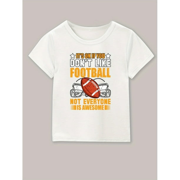 Rugby T-shirt - Stylish Rugby & Letter Print Boy's Short Sleeve T-shirt, Crew Neck Casual Tee Top, Kids Summer Clothing