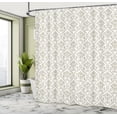 thumbnail image 4 of Ambesonne Victorian Shower Curtain, Retro Dots Floral Shapes, 69"Wx84"L, Pale Khaki, 4 of 4