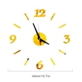 thumbnail image 4 of Injueey Relojes de pared luminosos Reloj grande Reloj Horloge 3D DIY Acrílico Espejo Pegatinas Cuarzo Duvar Saat Klock Moderno mudo Decoración del hogar Oro Injueey HA3328-03B, 4 of 6