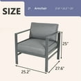 thumbnail image 5 of Aluminum Patio Furniture Sofa Set of 2, 2 Pcs Deep Seating Armchairs All Weather Aluminum Couch for Garden, Backyard, Grey, 5 of 6