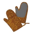 thumbnail image 5 of Cauagu Golden Glitter Print Oven Mitts 2 Piece Set,BBQ Gloves Grilling Gloves Kitchen Silicone Oven Gloves Heat Resistant Oven Mitts for Barbecue Cooking & Baking, 5 of 6