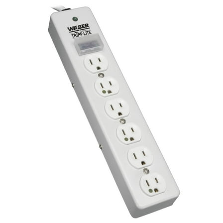 Tripp Lite 6 Outlet Hospital Grade Surge Protector Power Strip, 15ft Cord, UL 1363, (SPS-615-HG) CA3