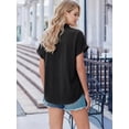thumbnail image 3 of MOYIKO Short Sleeve Summer Tops for Women Casual Button Down Shirts Solid Business Work Blouses, 3 of 7