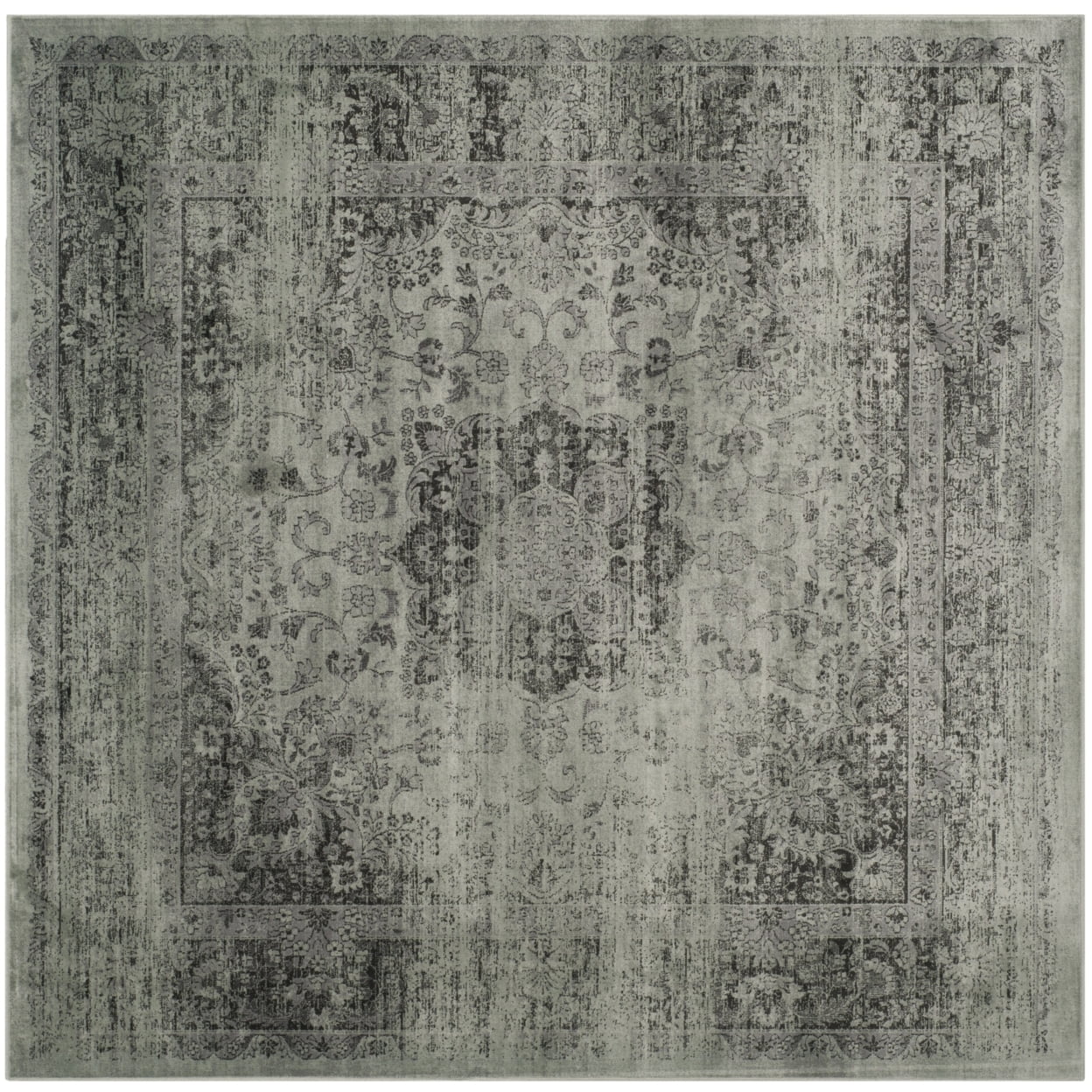 SAFAVIEH Vintage Hartley Traditional Area Rug, Spruce/Ivory, 6' x 6' Square