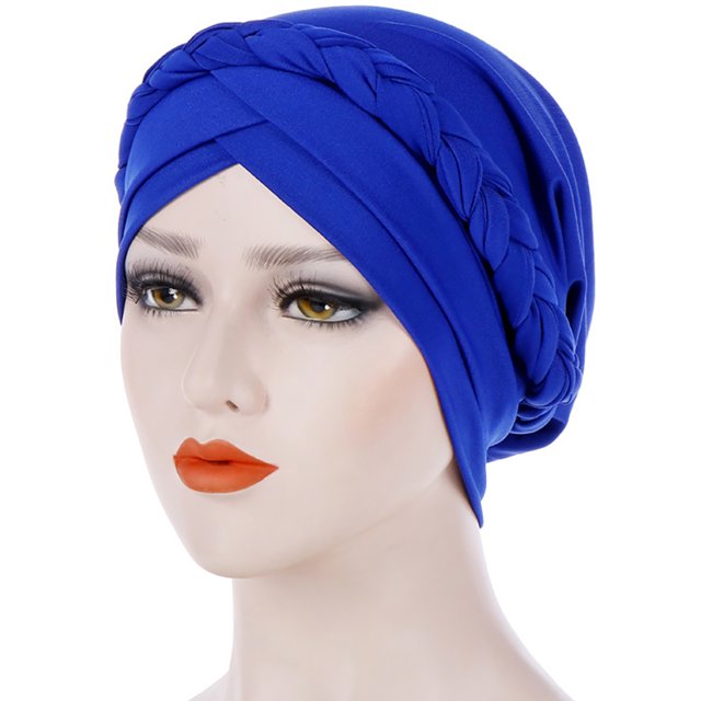 Bangcool Turban Headwrap Twisted Braid Elastic Beanie Headwrap Hair Loss Cover Sleep Cap